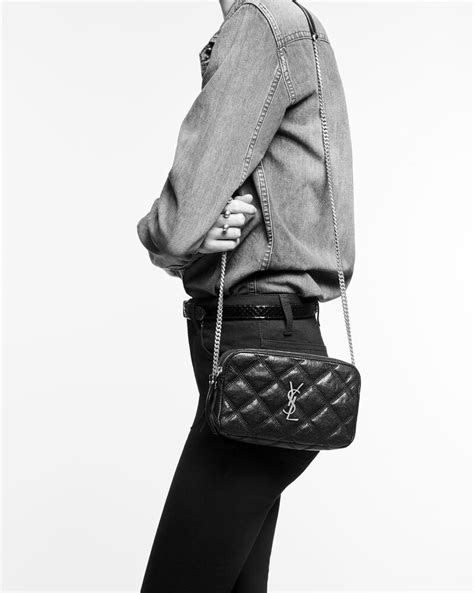 ysl becky double zip|Saint Laurent Becky YSL Quilted Double Zip Pouch Bag.